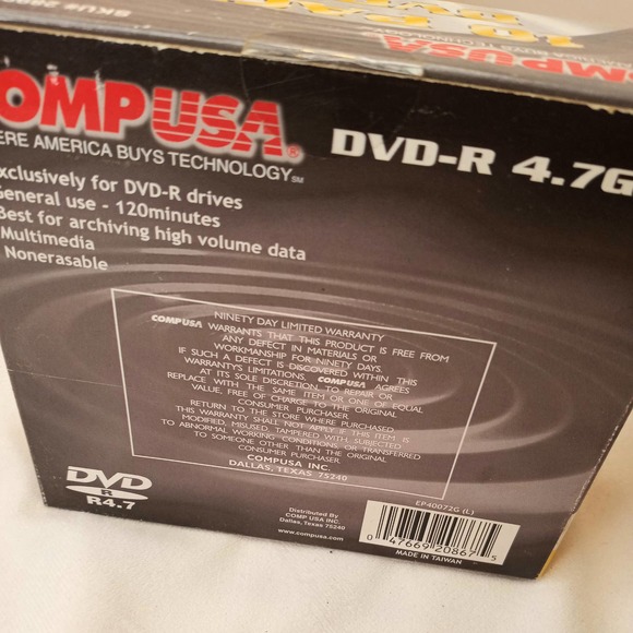 10 Pack DVD-R 120 mins 4.7 GB CompUSA - Picture 5 of 5